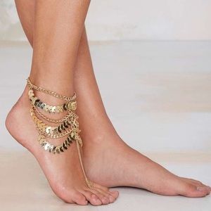 COPY - ⭐️ Chic BoHo single footless metallic layered chains sandal